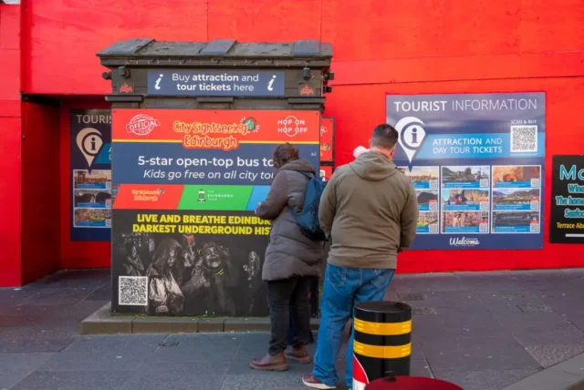 Repurposed Polis box on Royal Mile, Edinburgh,