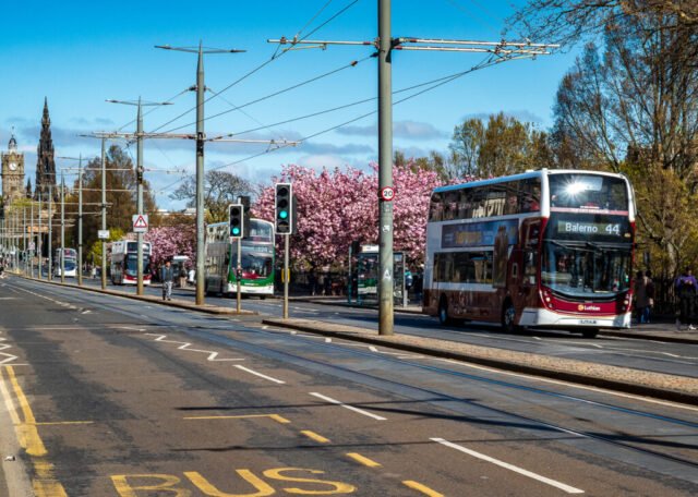 Buses on Princes Street, Edinburgh