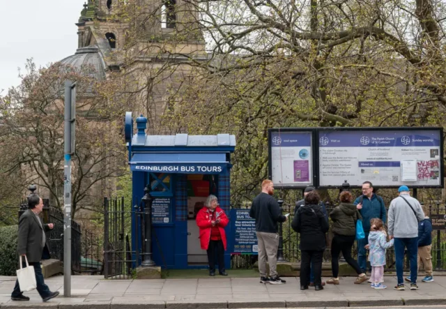 Repurposed Polis box on Princes Street, Edinburgh