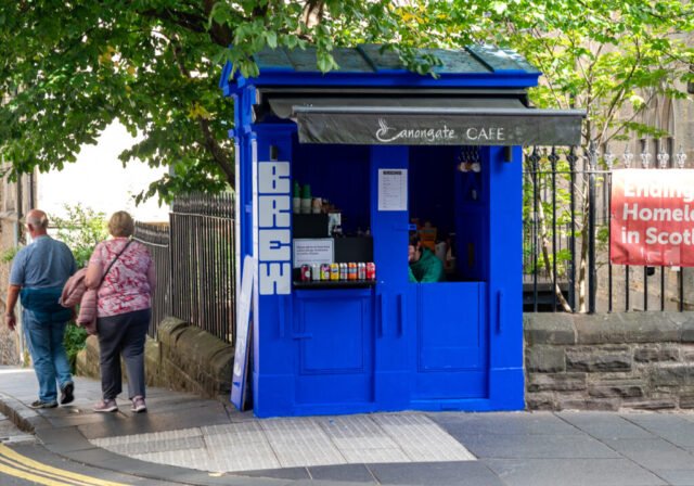 Canongate CAFE Polis box, Royal Mile, Edinburgh