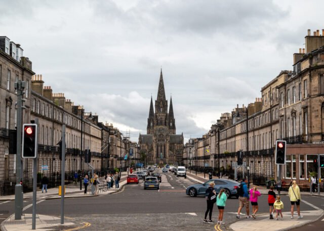 View of St Mary's Episcopal Cathedral from Randolph Place Edinburgh