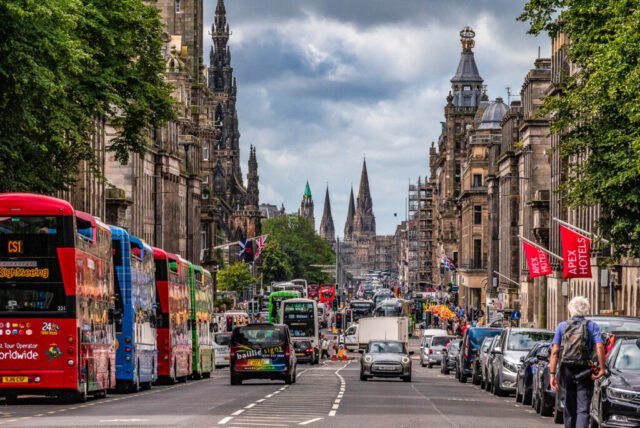 A very busy Princes street during the Edinburgh Festival