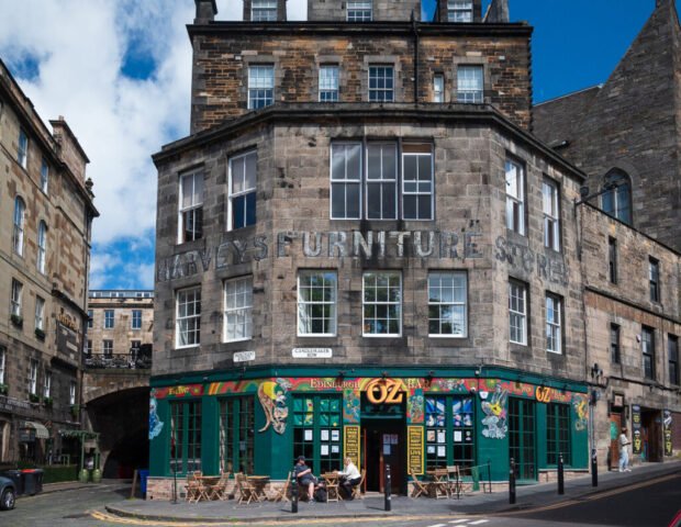 Ghost Signs on corner of Cowgate and Candlemaker Row, Edinburgh