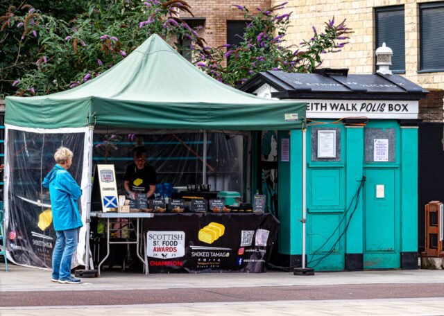 Repurposed Polis box on Leith Walk, Edinburgh