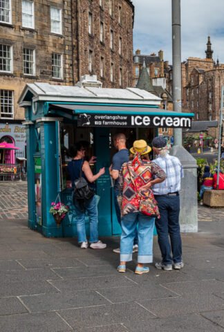 Repurposed Polis box in the Grassmarket, Edinburgh