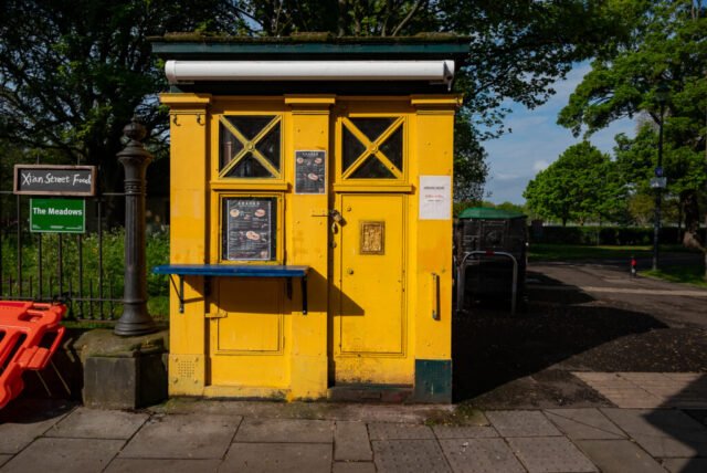 Repurposed Polis box on Hope Park Crescent, The Meadows, Edinburgh