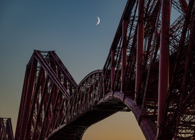 Beaver Moon over the Forth Bridge